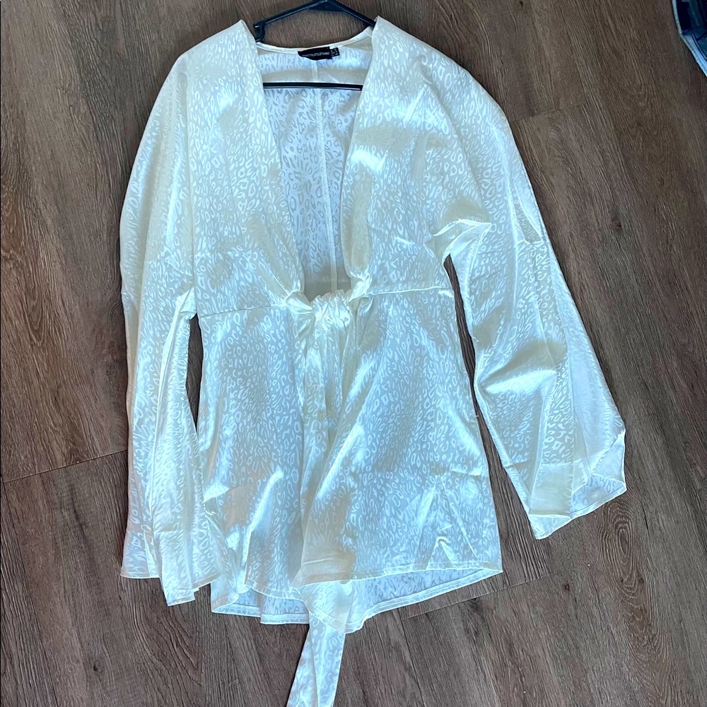 White Silk Leopard Print Romper
